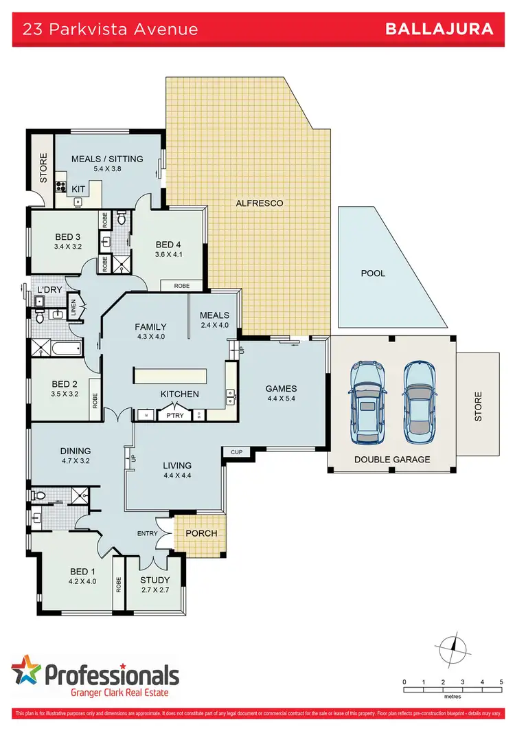 Floorplan of Homely house listing, 23 Parkvista Avenue, Ballajura WA 6066