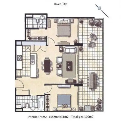 Floorplan of Homely apartment listing, 2004/79 Albert Street, Brisbane City QLD 4000