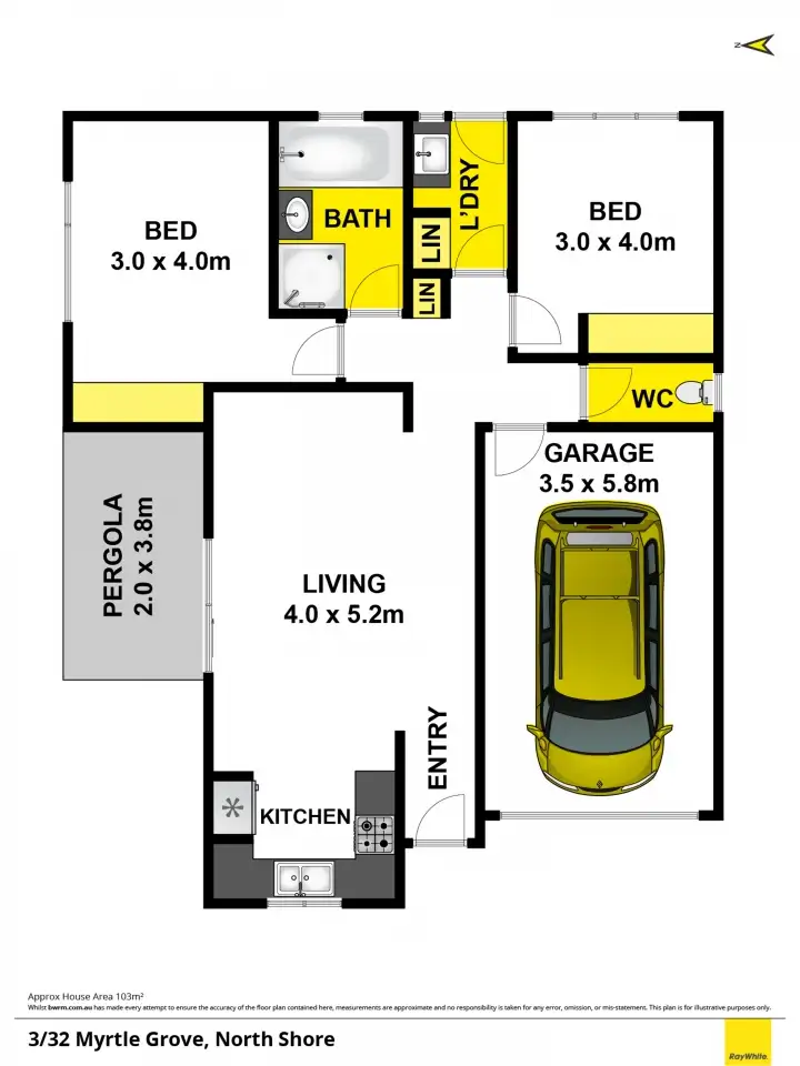 Floorplan of Homely unit listing, 3/32 Myrtle Grove, North Shore VIC 3214