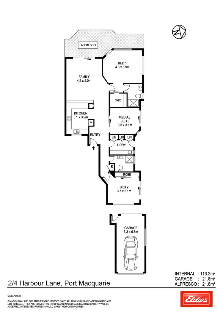 Floorplan of Homely villa listing, 2/4 Harbour Lane, Port Macquarie NSW 2444