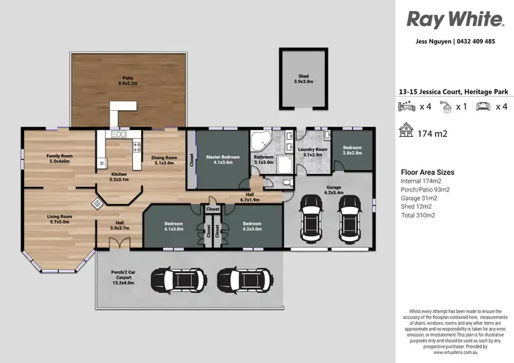 Floorplan of Homely house listing, 13-15 Jessica Court, Heritage Park QLD 4118