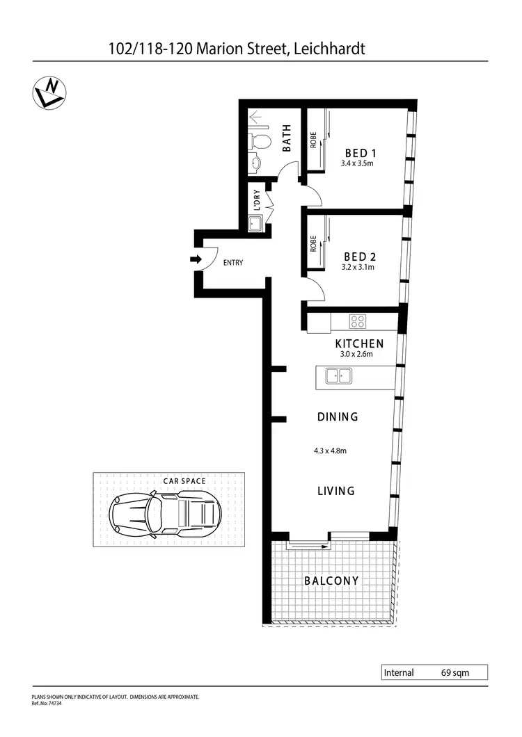 Floorplan of Homely unit listing, 102/118-120 Marion Street, Leichhardt NSW 2040
