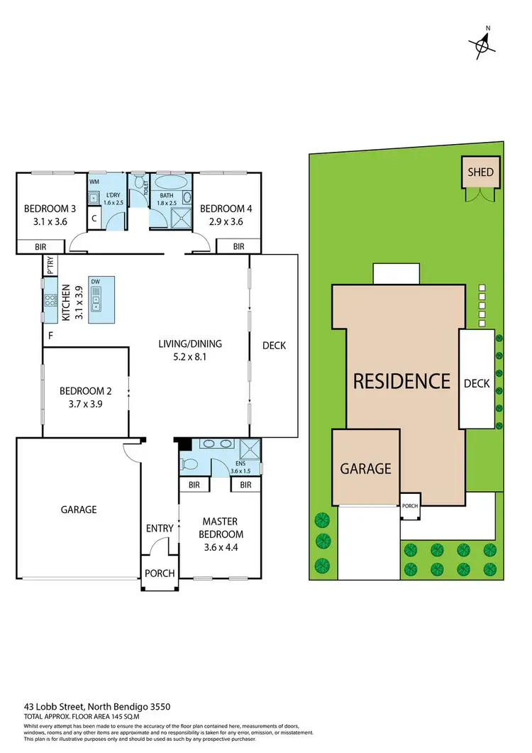 Floorplan of Homely house listing, 43 Lobb Street, North Bendigo VIC 3550