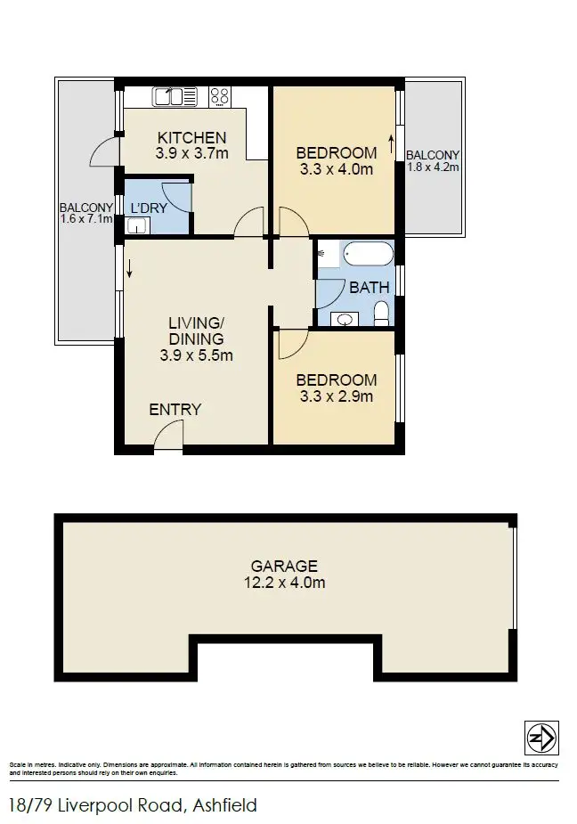 Floorplan of Homely apartment listing, 18/79 Liverpool Road, Ashfield NSW 2131
