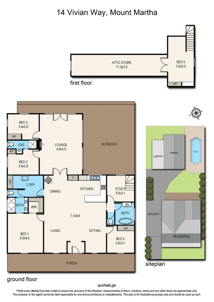 Floorplan of Homely house listing, 14 Vivian Way, Mount Martha VIC 3934