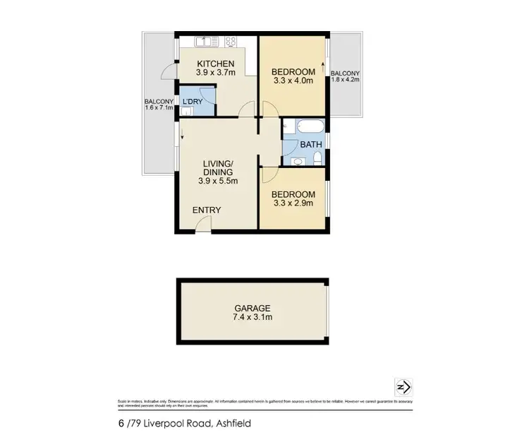 Floorplan of Homely apartment listing, 6/79 Liverpool Road, Ashfield NSW 2131
