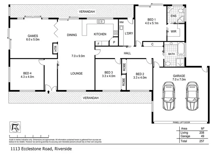 Floorplan of Homely house listing, 1113 Ecclestone Road, Riverside TAS 7250