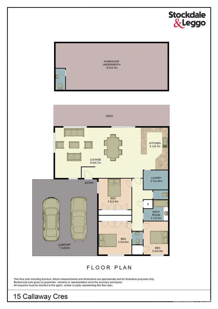 Floorplan of Homely house listing, 15 Callaway Crescent, Leongatha VIC 3953