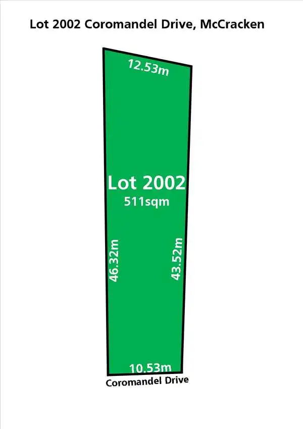 Floorplan of Homely land listing, Lot 2002 Coromandel Drive, Mccracken SA 5211