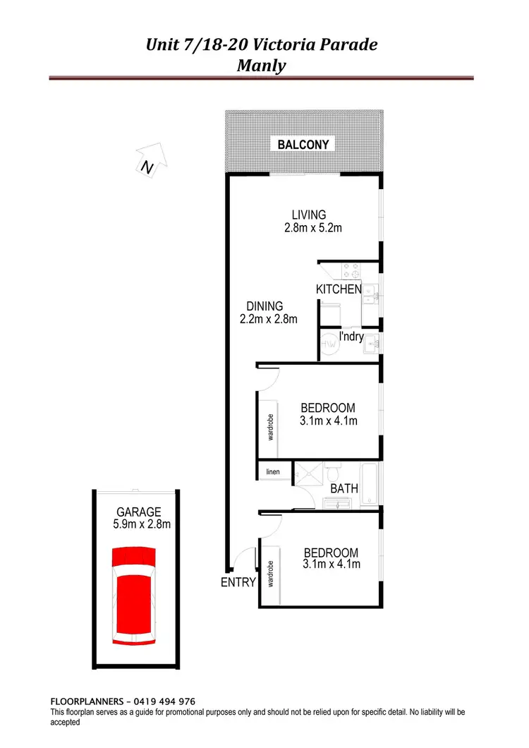 Floorplan of Homely apartment listing, 7/18-20 Victoria Parade, Manly NSW 2095