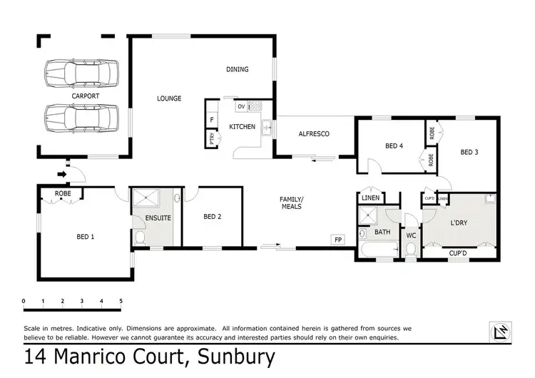 Floorplan of Homely house listing, 14 Manrico Court, Sunbury VIC 3429