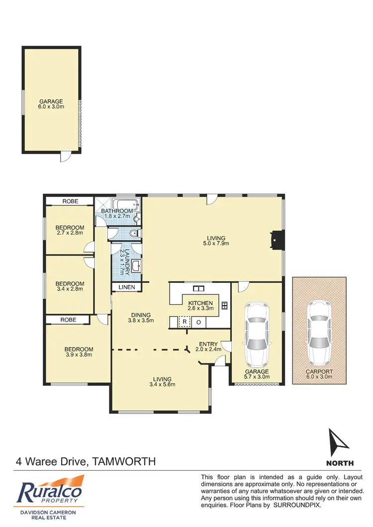Floorplan of Homely house listing, 4 Waree Drive, Tamworth NSW 2340