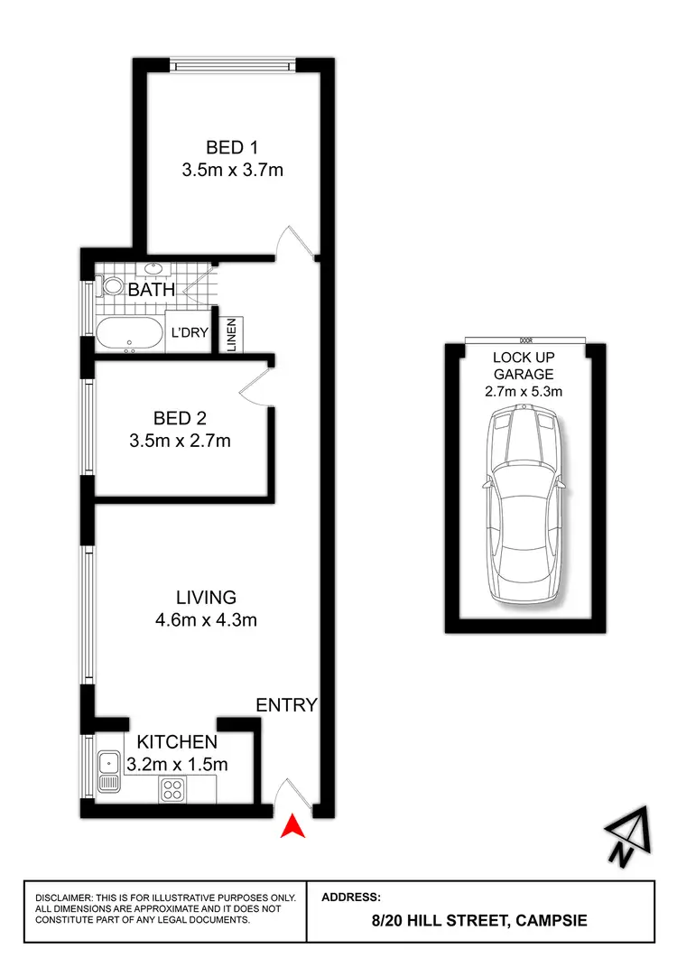 Floorplan of Homely apartment listing, 8/20 Hill Street, Campsie NSW 2194