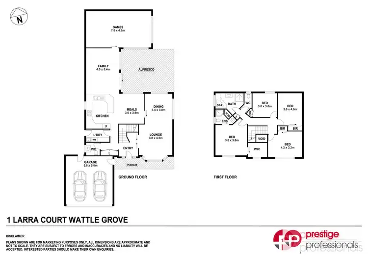 Floorplan of Homely house listing, 1 Larra Court, Wattle Grove NSW 2173
