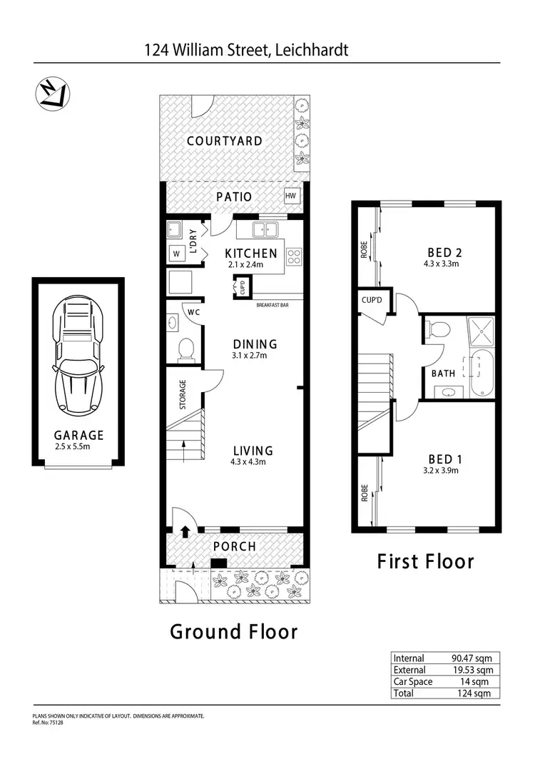 Floorplan of Homely townhouse listing, 124 William Street, Leichhardt NSW 2040