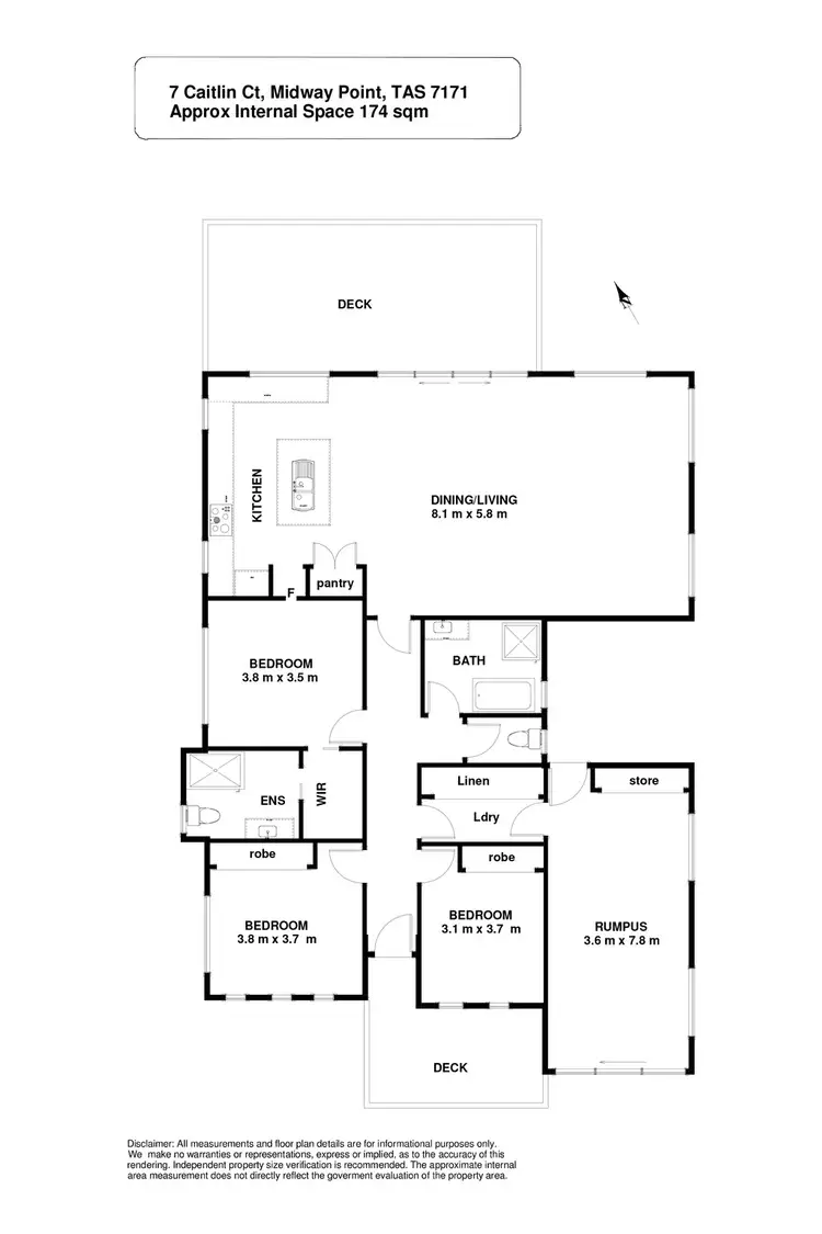 Floorplan of Homely house listing, 7 Caitlin Court, Midway Point TAS 7171