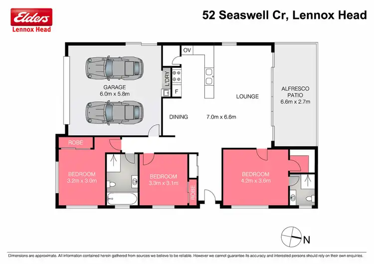 Floorplan of Homely semi-detached listing, 52 Seaswell Crescent, Lennox Head NSW 2478