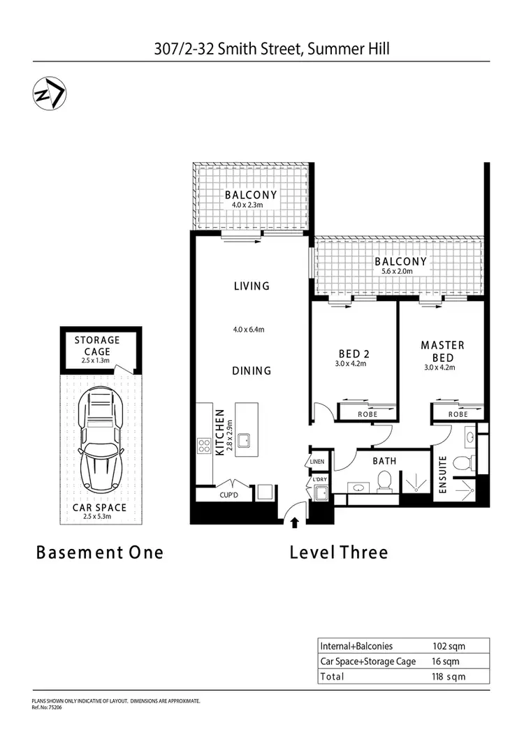 Floorplan of Homely apartment listing, 307/2 Malthouse Way (entry via Smith Street), Summer Hill NSW 2130