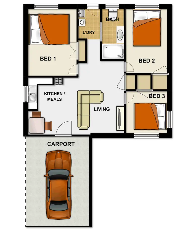 Floorplan of Homely townhouse listing, 2/24-28 Albert Street, Eagleby QLD 4207