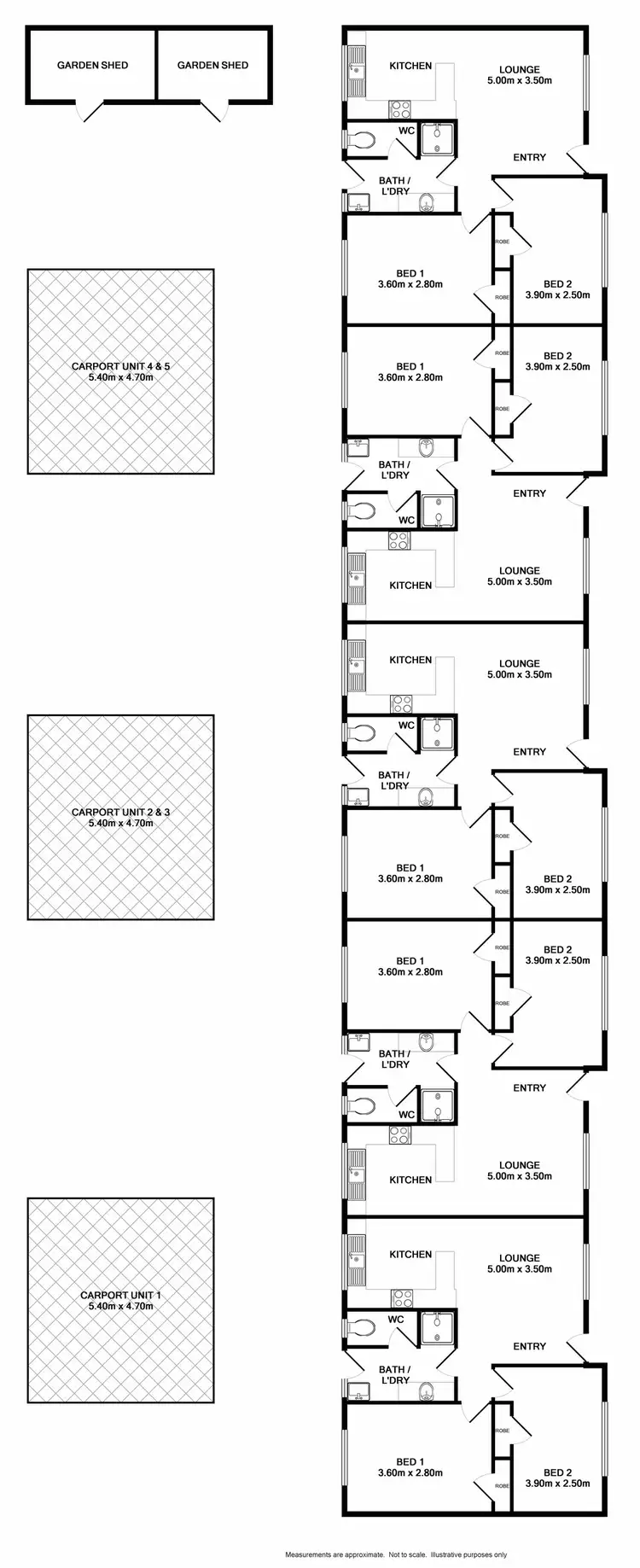 Floorplan of Homely block of units listing, 1-5/440 Hall Avenue, Lavington NSW 2641