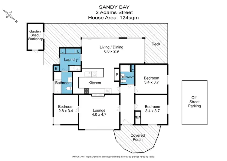 Floorplan of Homely house listing, 2 Adams Street, Sandy Bay TAS 7005