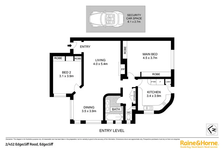 Floorplan of Homely apartment listing, 2/452 Edgecliff Road, Edgecliff NSW 2027