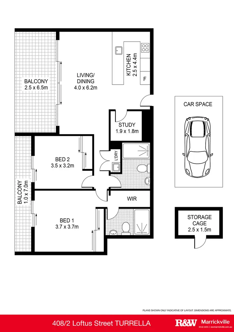 Floorplan of Homely unit listing, 408/2 Loftus Street, Turrella NSW 2205