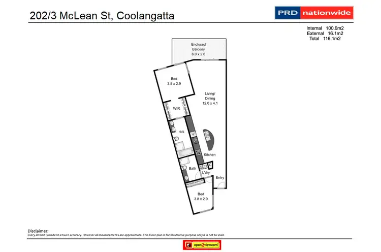 Floorplan of Homely apartment listing, 202/3 McLean Street, Coolangatta QLD 4225