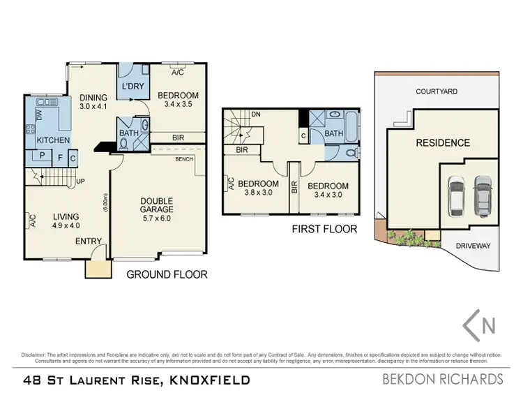 Floorplan of Homely townhouse listing, 48 St Laurent Rise, Knoxfield VIC 3180