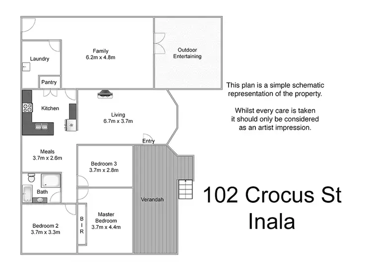 Floorplan of Homely house listing, 102 Crocus Street, Inala QLD 4077