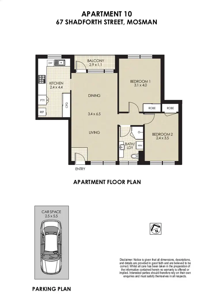 Floorplan of Homely unit listing, 10/67 Shadforth Street, Mosman NSW 2088