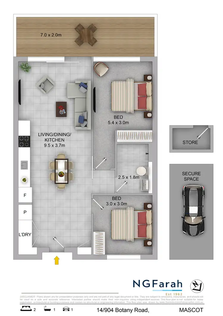 Floorplan of Homely apartment listing, 14/904 Botany Road, Mascot NSW 2020