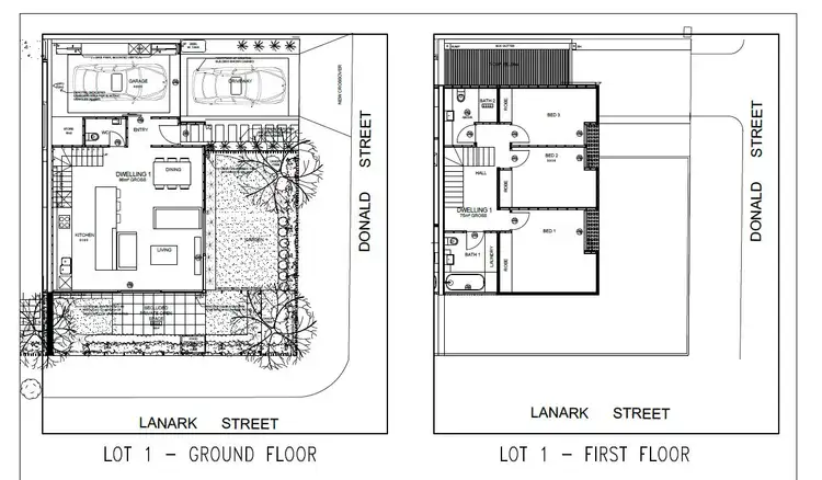 Floorplan of Homely townhouse listing, 1-3/139 Donald Street, Brunswick East VIC 3057