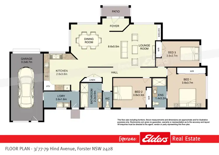 Floorplan of Homely villa listing, 3/77-79 Hind Avenue, Forster NSW 2428