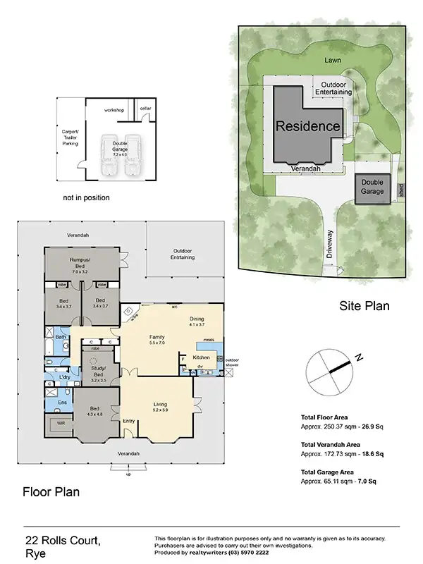 Floorplan of Homely house listing, 22 Rolls Court, Rye VIC 3941