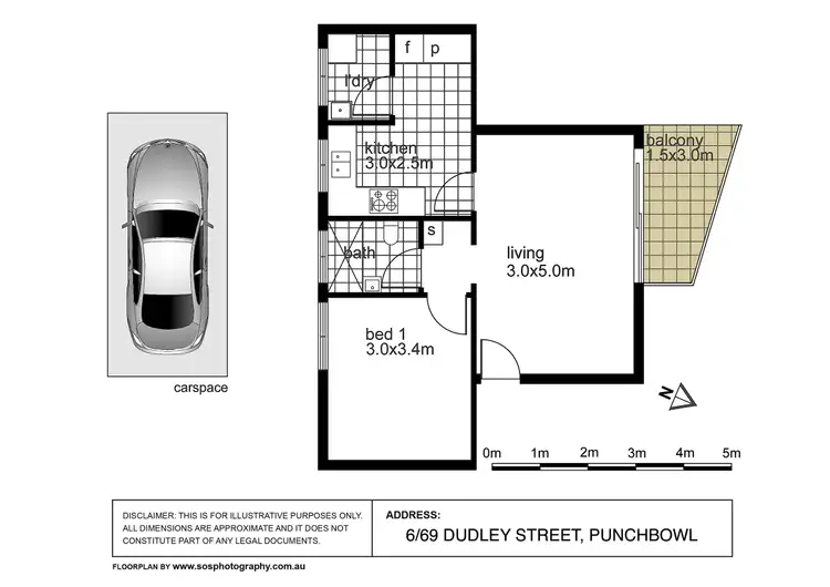 Floorplan of Homely unit listing, 6/69 Dudley Street, Punchbowl NSW 2196