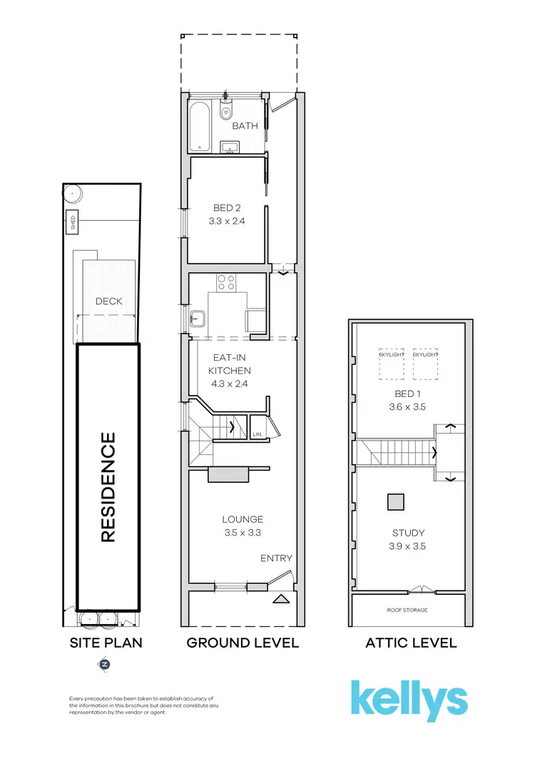 Floorplan of Homely semi-detached listing, 88 Union Street, Erskineville NSW 2043