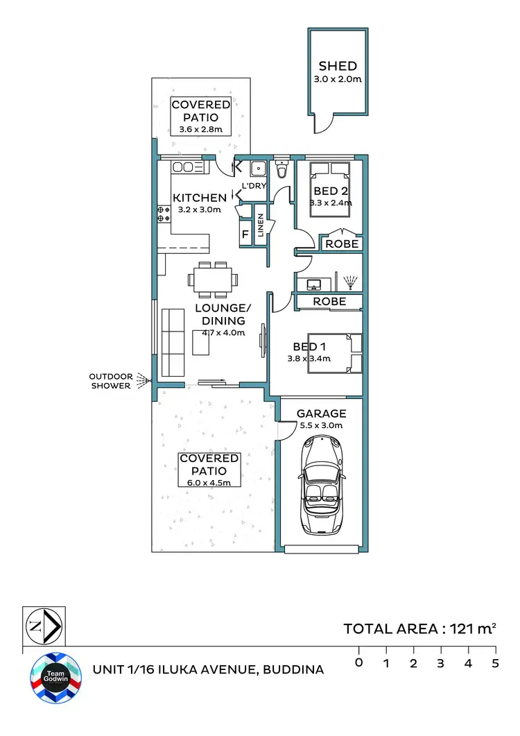 Floorplan of Homely unit listing, 1/16 Iluka Avenue, Buddina QLD 4575