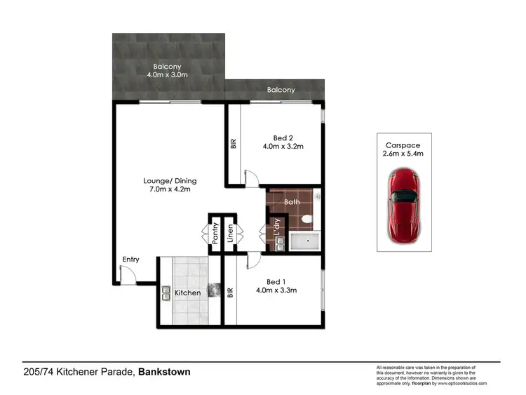 Floorplan of Homely unit listing, 205/74 Kitchener Parade, Bankstown NSW 2200