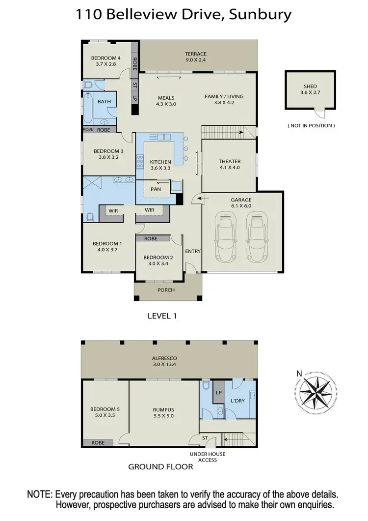 Floorplan of Homely house listing, 110 Belleview Drive, Sunbury VIC 3429