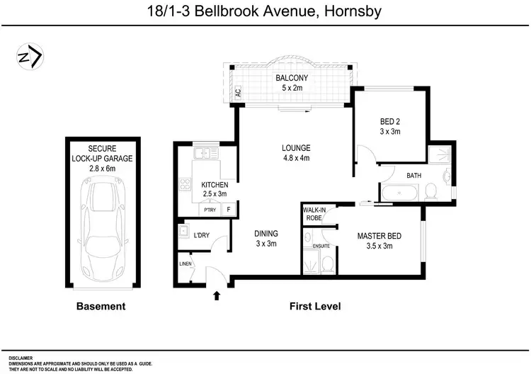 Floorplan of Homely apartment listing, 18/1-3 Bellbrook Avenue, Hornsby NSW 2077