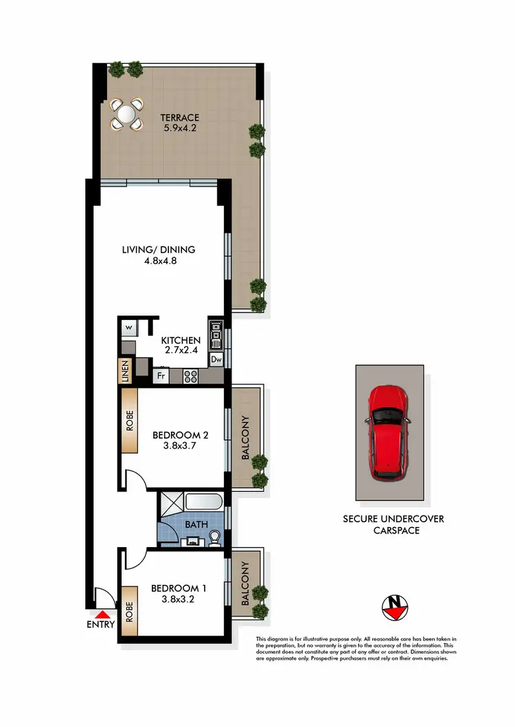 Floorplan of Homely apartment listing, 303/123 Dolphin Street, Coogee NSW 2034