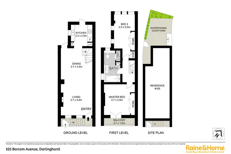 Floorplan of Homely terrace listing, 105 Barcom Avenue, Darlinghurst NSW 2010
