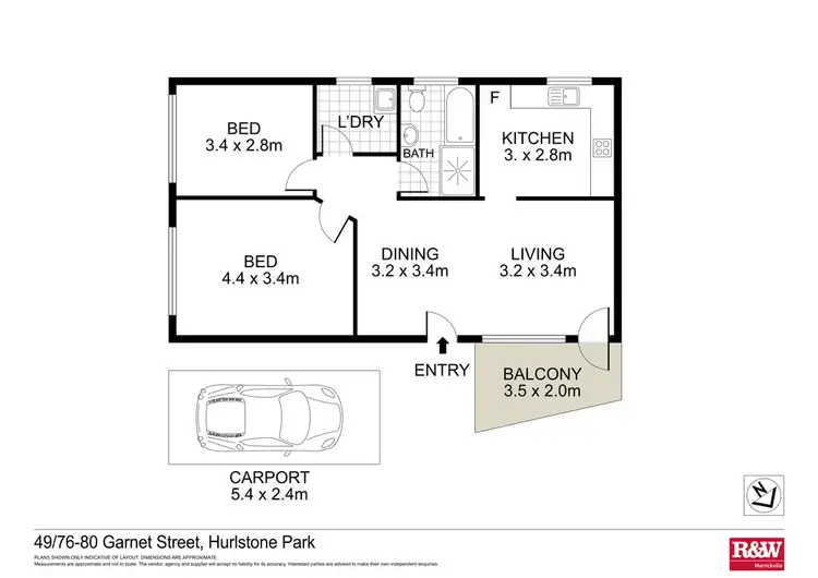 Floorplan of Homely unit listing, 49/76 Garnet Street, Hurlstone Park NSW 2193
