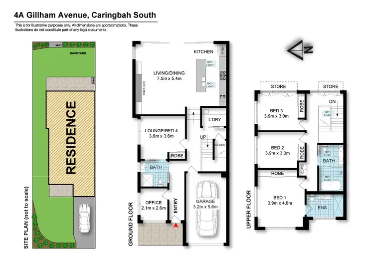 Floorplan of Homely semi-detached listing, 4A Gillham Ave, Caringbah South NSW 2229
