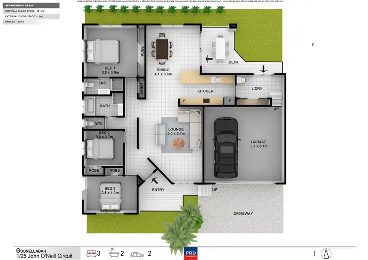 Floorplan of Homely house listing, 1/25 John O'Neill Circuit, Goonellabah NSW 2480
