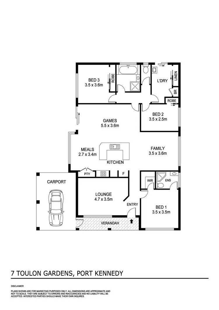 Floorplan of Homely house listing, 7 Toulon Gardens, Port Kennedy WA 6172