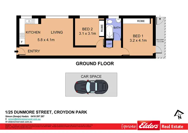 Floorplan of Homely unit listing, 1/25 Dunmore Street, Croydon Park NSW 2133