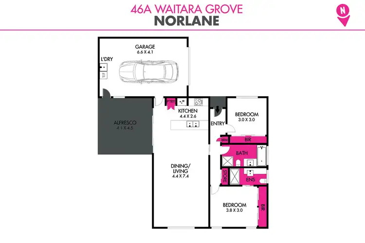 Floorplan of Homely house listing, 46A Waitara Grove, Norlane VIC 3214