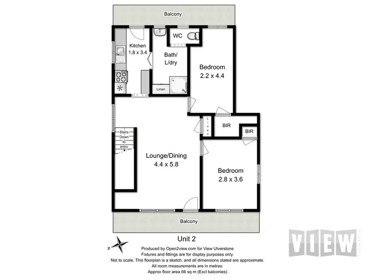 Floorplan of Homely unit listing, U2/38 Richard Place, Ulverstone TAS 7315